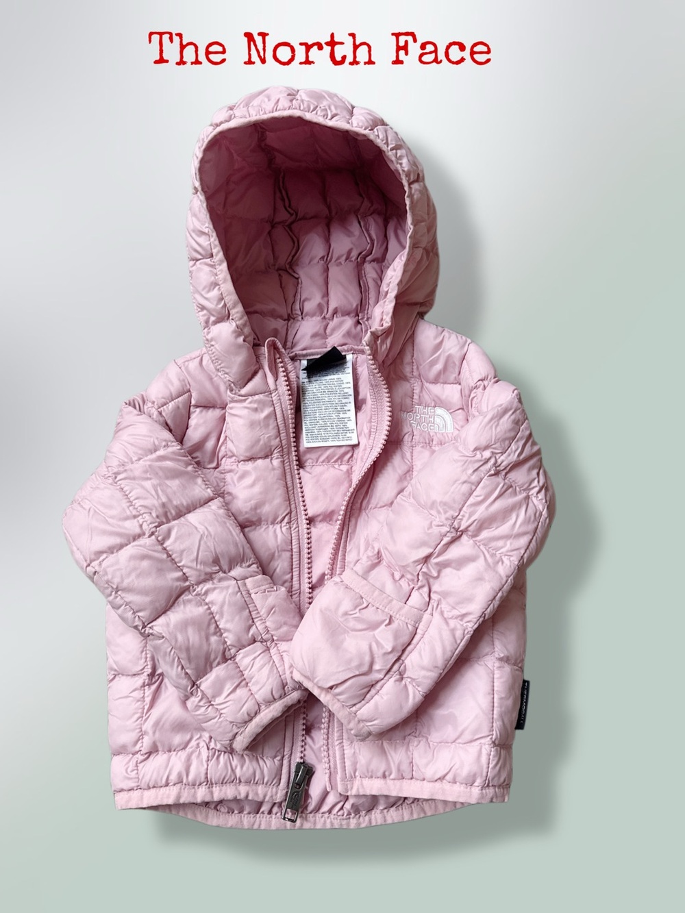 The North Face Kids 
Light Pink Quilted Hooded Puffer Jacket 6-12 M